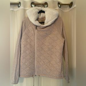 New tan and cream ugg sweater with Sherpa hood